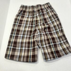 Kids Plaid Brown and Blue Shorts